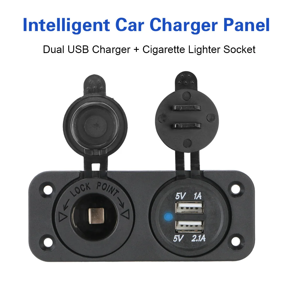 5V Dual USB Charging Universal Car Charger Charger Power Adapter 12-24V Car Cigarette Lighter Socket Splitter For Car And RV
