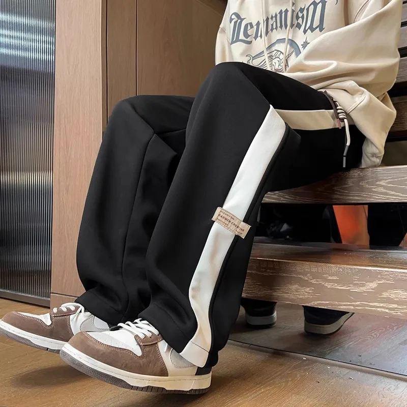 

Осенние спортивные брюки прямого кроя в стиле Color Block от ex Student Hong Kong Sle Label: модные, свободные, повседневные, длинные брюки