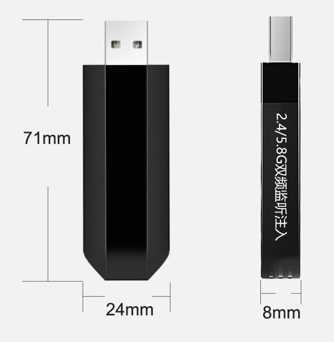 

Двухдиапазонная беспроводная сетевая карта Kali поддерживает режим мониторинга и инъекций Aircrack, совместимая с несколькими системами Linux