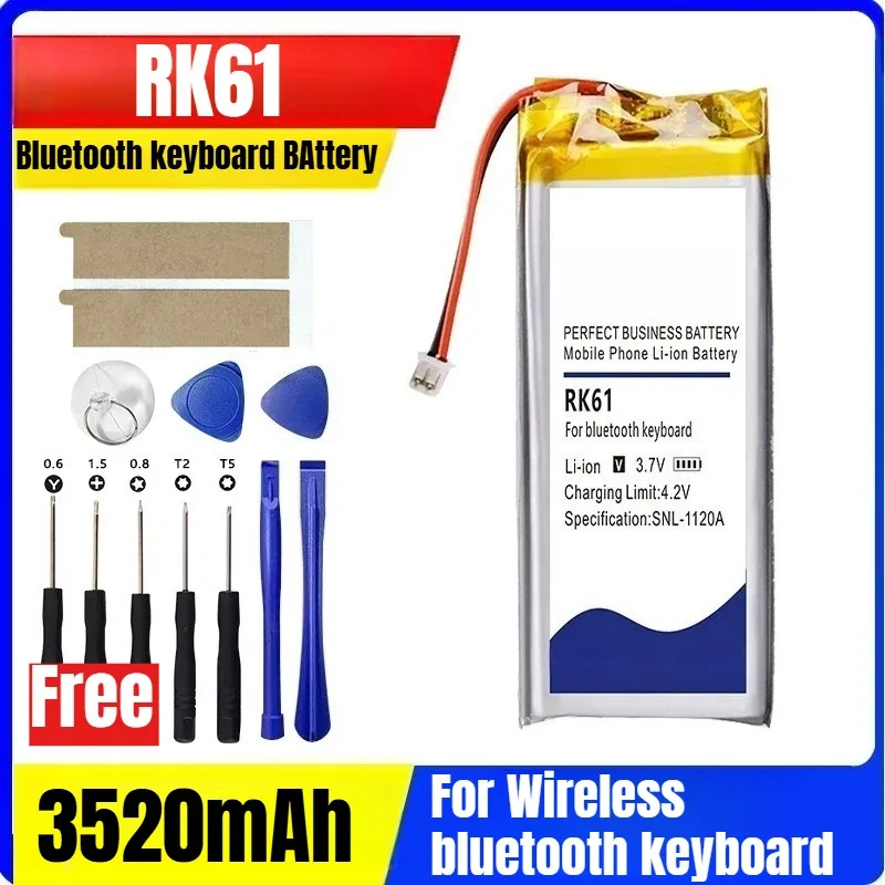 

3520mAh RK61 Battery for Wireless bluetooth keyboard + Tools