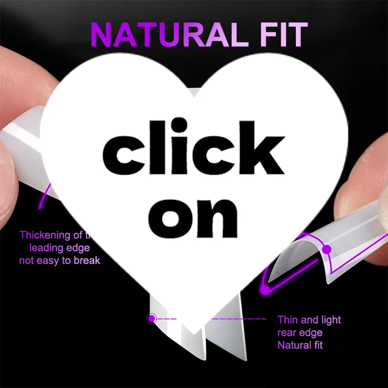 1Box French False Nail Tips Nail Artificial Duckbill Shape Nails Press On Nail Full Cover With Clear Plastic Box Nail Salon