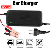 3 Stages Lead Acid AGM GEL Battery-chargers Full Automatic Car Battery Charger 12V 5A Intelligent Fast Power Charging