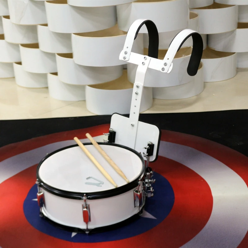 Professional Snare Drum 14 Inch Wood Cavity Drum Band Performing Marching Drums Adults Portable Music Drums with Back Stand