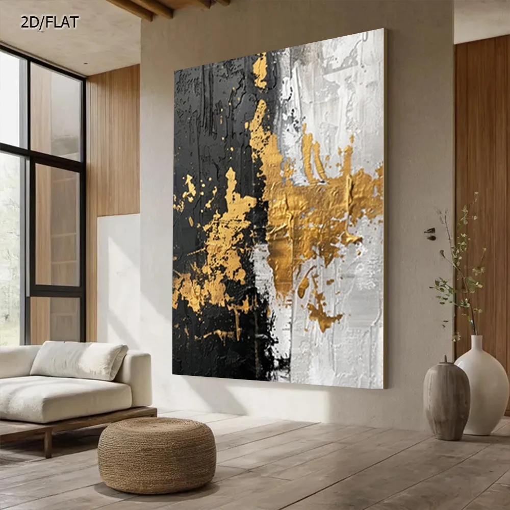 peinture-a-l'huile-abstraite-100-faite-a-la-main-sur-toile-couche-epaisse-noir-et-or-grande-œuvre-murale-pour-la-decoration-du-salon