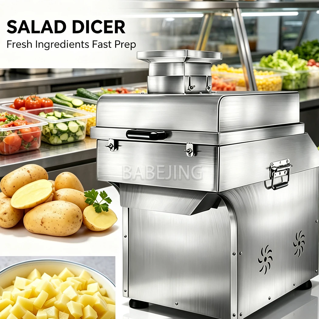 Vegetable Dicer Machine, Commercial Cubing Equipment 200‑800kg/h Output Processor for Canteen Kitchen Vegetable Work