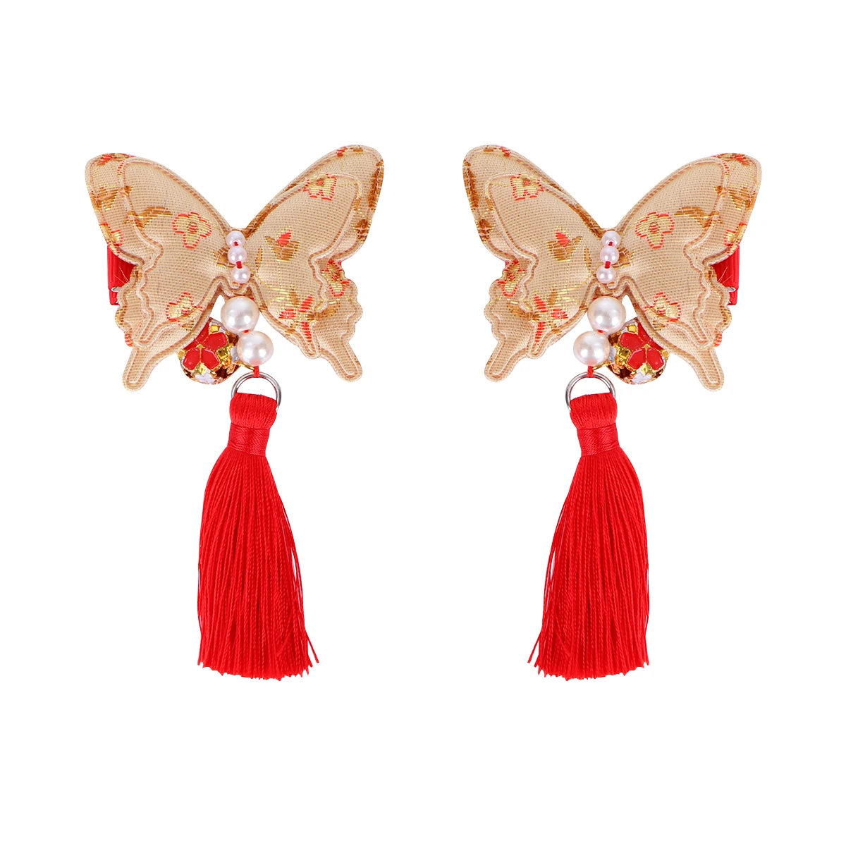 

Chinese Style Hairpin Kids Clips Tassel Decor Thick Design Accessories Girls Hanfu New Year Party Daily Use Hair Tools