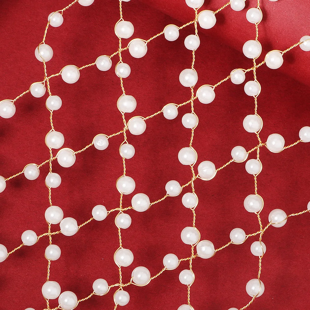 Fashion Pearl Hair Net  Trendy Bride Wedding Hair Bands Sparkling Crystal Jewelry Crown Hair Accessories For Women image 5