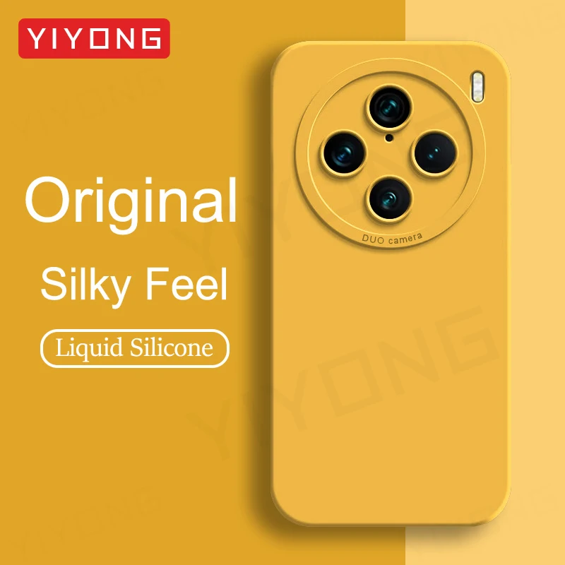 Für VivoX100 Pro Fall YIYONG Seidige Gefühl Flüssigkeit Silikon Soft Cover Für VIVO X100 Ultra X200 Pro Mini VivoX200 Globale Telefon Fällen