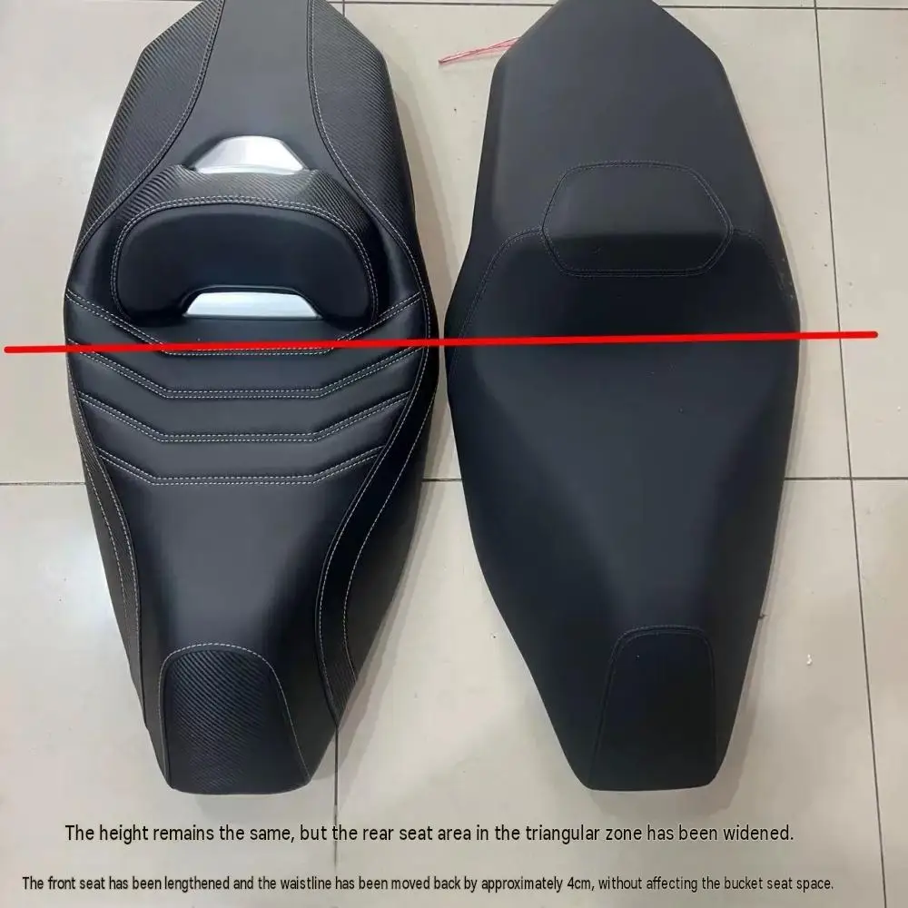 Custom seat assembly for ZONTES 125X, 150X, and 175X—effectively shifts the seating position 4cm rearward.