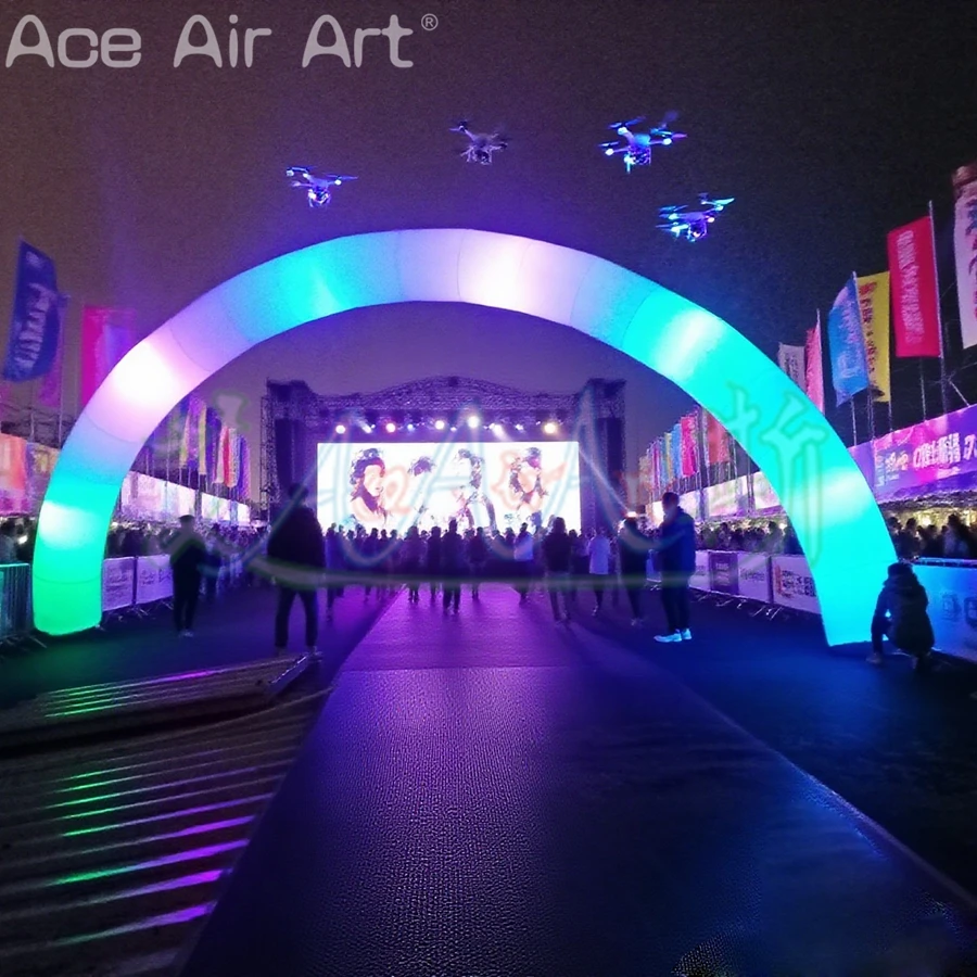 

Заводская цена 8x4 м, надувная осветительная арка, красочная надувная светящаяся арка со светодиодной подсветкой для ночных мероприятий и вечеринок