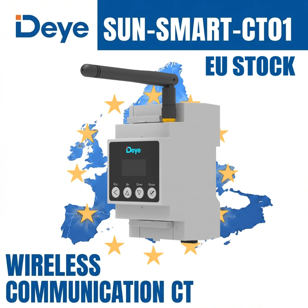 Medidor Inteligente Deye-SMART-METER SUN-SMART-CT01 com Garantia de 5 Anos, Alcance Sem Fio de 200m, Comunicação Lora/RS485, Monofásico/Trifásico