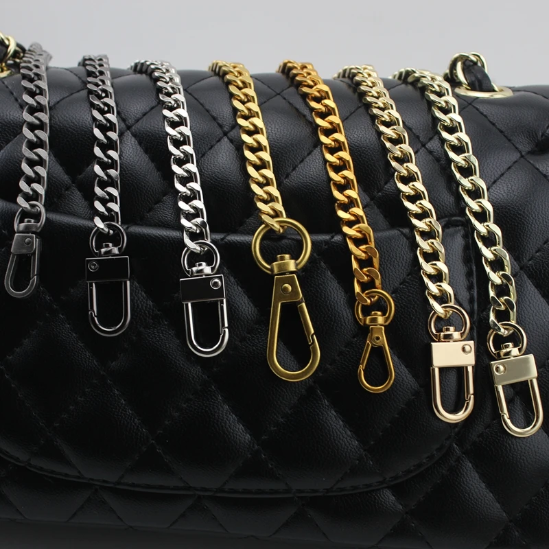 120cm 130cm 7 colors width 8mm Chains Four face Fashion Chain making bag handbag chain removable long chain metal strap