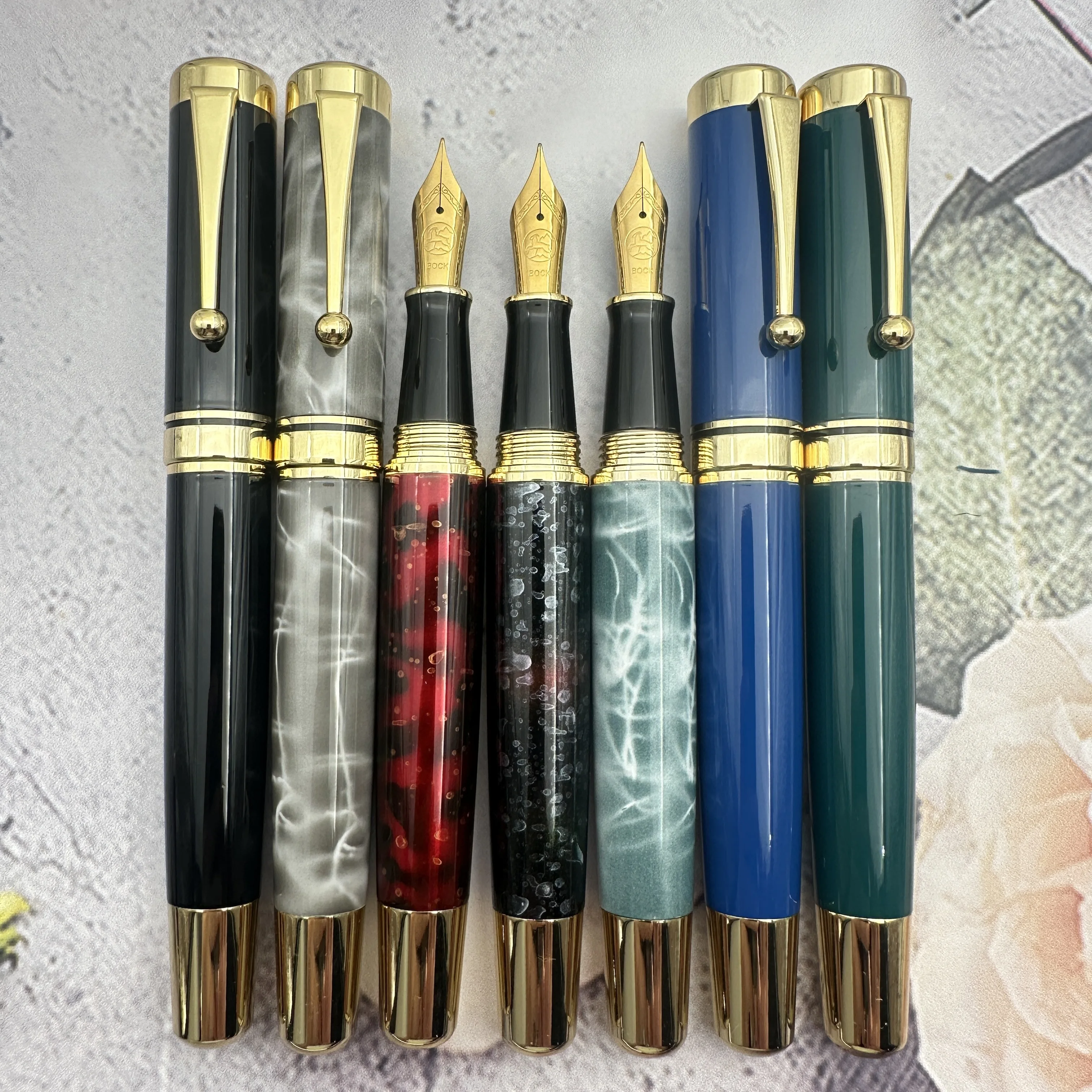 Luxury Pico Exquisite Full Metal Fountain Pen BOCK EF/F/M Nib Writing Office Collection Business Stationery Student Gift