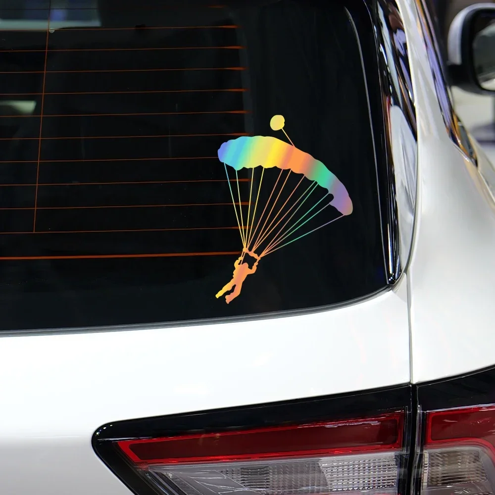 Car Window Sticker Fashion Skydiver Parachute Extreme Sport Vinyl Decal Waterproof Scratch Resistant Auto Motorcycle Stickers