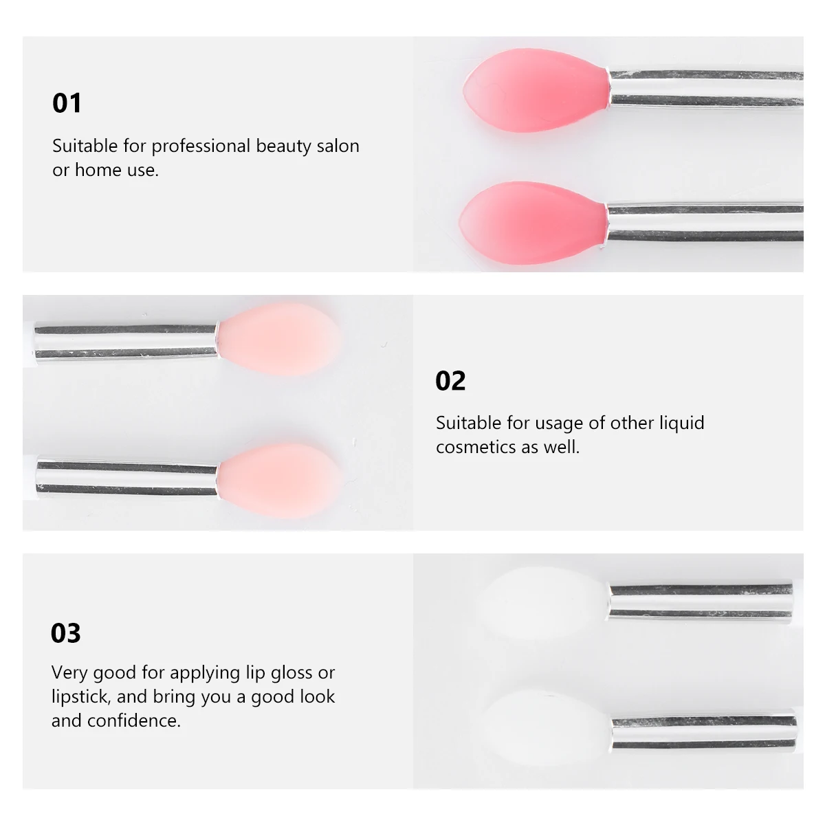 

6pcs Silicone Lip Brush Lipstick Applicator Single Head Makeup Kit Facial Tools Essential for Lip Gloss Uniform Color Portable