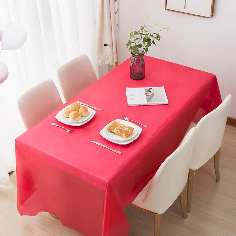 1pc Red Green Purple Banquet Tablecloth Wedding Birthday Party Decoration Supplies Waterproof Oil Proof PEVA Household