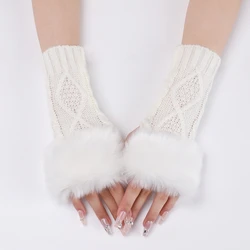 Nail photo decor items fashion wrist fake sleeves white short knitted gloves Nail Art shooting background Manicure photography