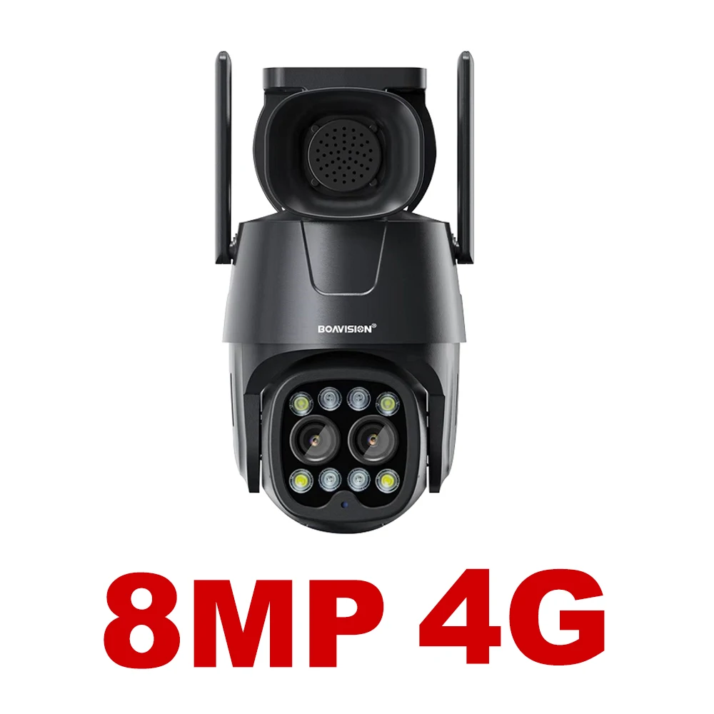 Ip Camera Wifi/4G Sim-kaart Ptz Hd 4MP 8MP Dual Lens 2.8Mm-8Mm 10X Zoom Outdoor ai Menselijk Tracking Kleur Nachtzicht Audio Security Camera