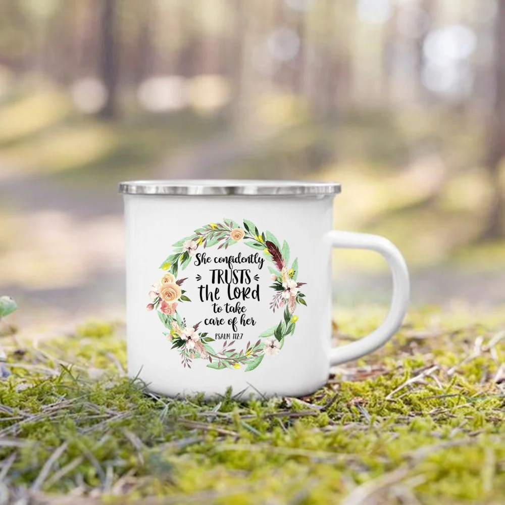 This Is My Bible Reading Mug Printed Enamel Mugs Christian Creative Coffee Cups Drinks Dessert Breakfast Milk Handle Cup Gifts