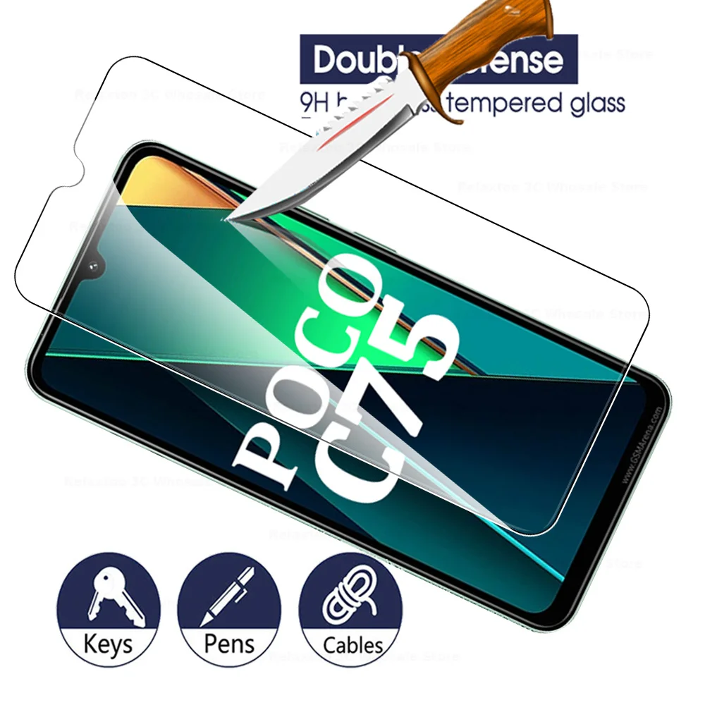 For Xiaomi poco C75 C65 Protective Glass 2Pcs Tempered Glass For Poco F6 X6 M6 Pro PocoF6Pro X6Pro PocoC75 Screen Protector Film