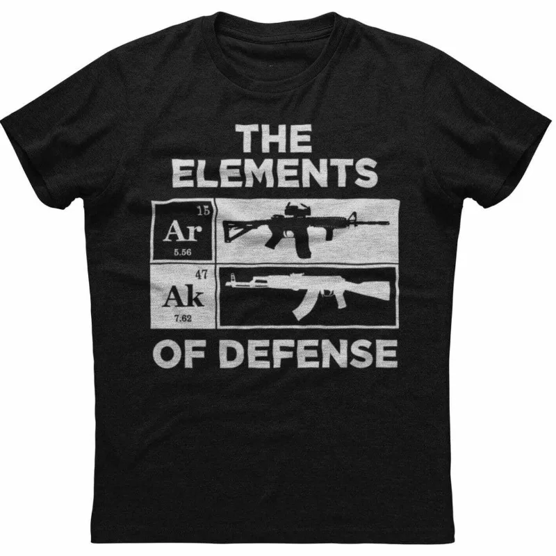 Men's T-shirt with K-47 and M16 Rifle Patterns, Summer New Unisex Casual T-shirt