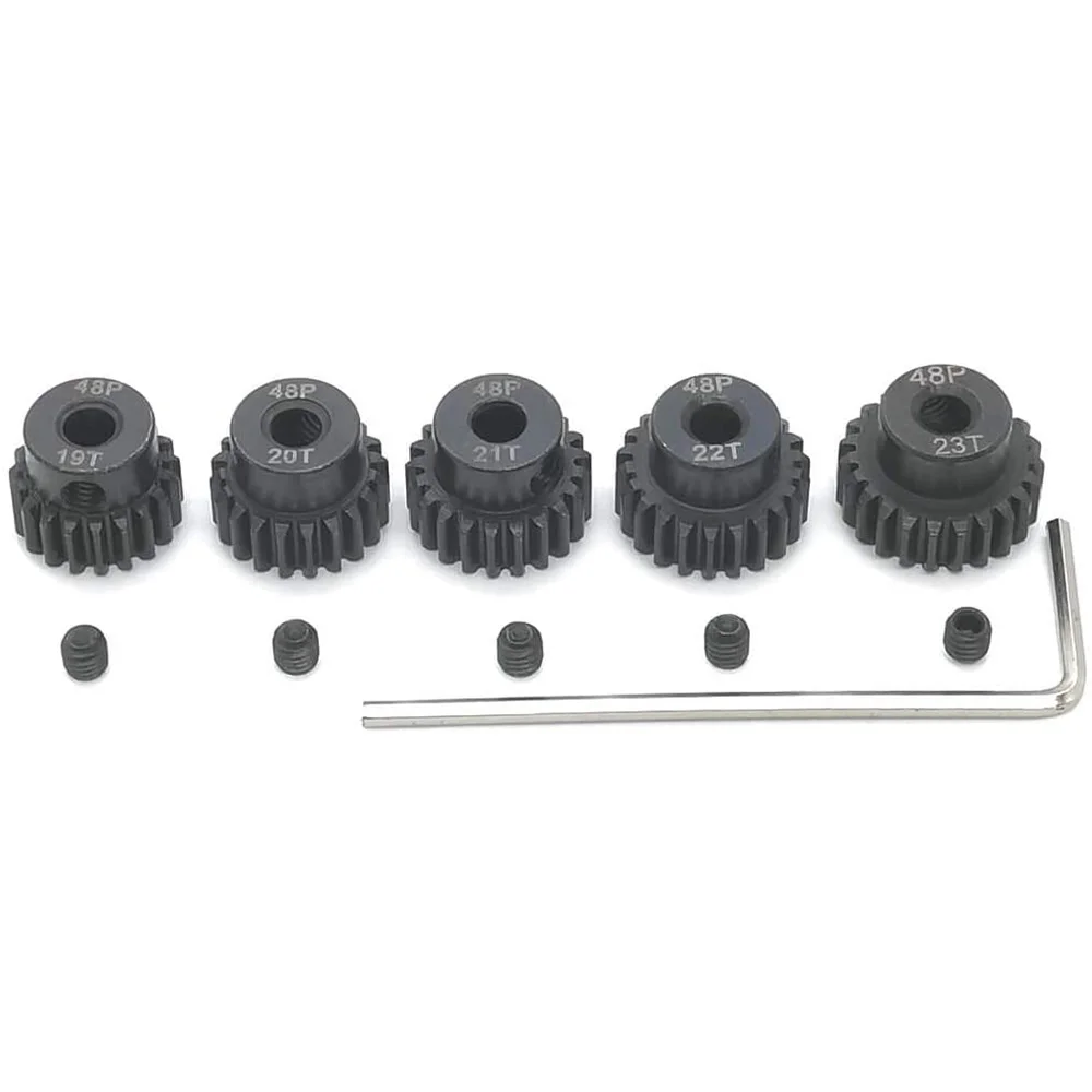 Engranaje de piñón 48P 19T 20T 21T 22T 23T con destornillador para eje de 3.175mm 1/10 RC Motor de cepillo sin escobillas
