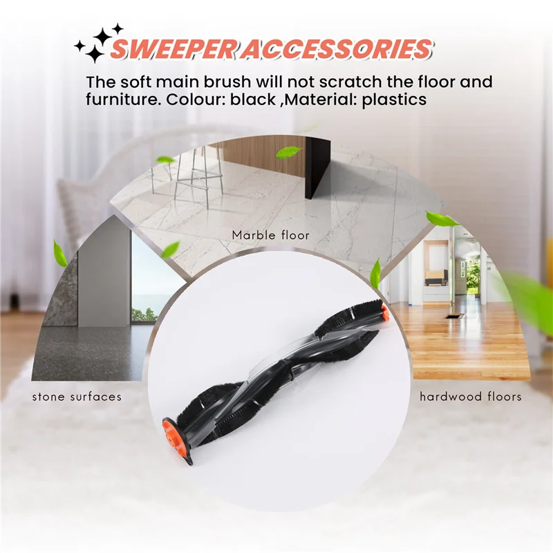 ABBK-3Pcs ل Neato Botvac D سلسلة استبدال D3 D4 D5 D6 D7 جهاز آلي لتنظيف الأتربة أجزاء مجموعة ملحقات الفرشاة الرئيسية