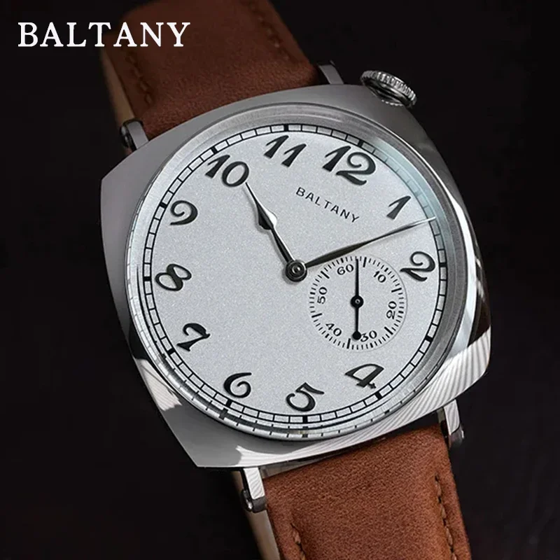 2024 New Baltany 1921 Men's Automatic Mechanical Vintage Homage Watch S4046 Seagull1701 Leathe Stainless Steel Waterproof Clock