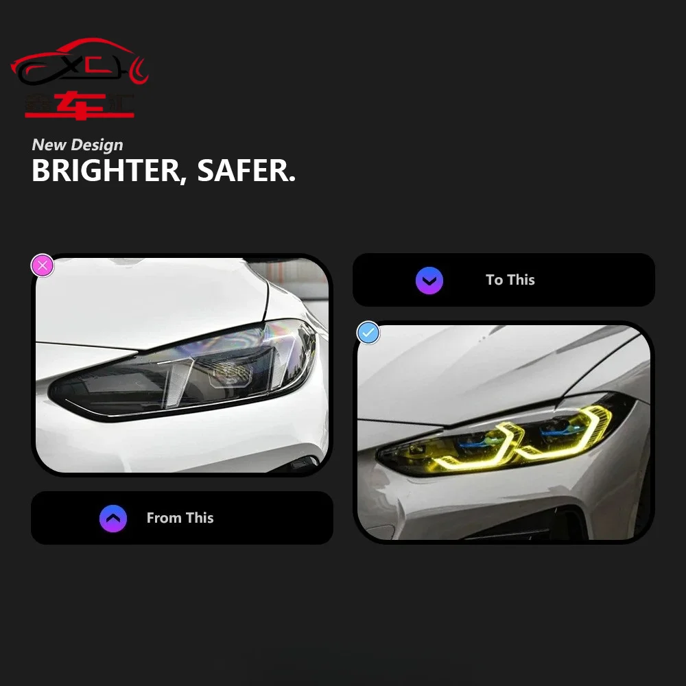 

Auto Parts For BMW G22 4 Series Headlights LCI Angel eye Styling LED Daytime Lights Dual Projector DRL Car Accesorios Modified