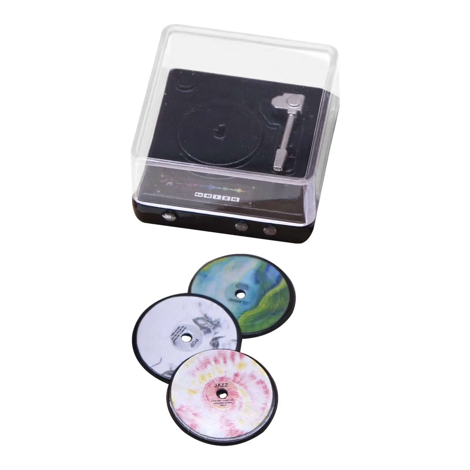 

Мини-проигрыватель компакт-дисков для кукольного домика 1/12, макет диорамы, миниатюрный проигрыватель пластинок