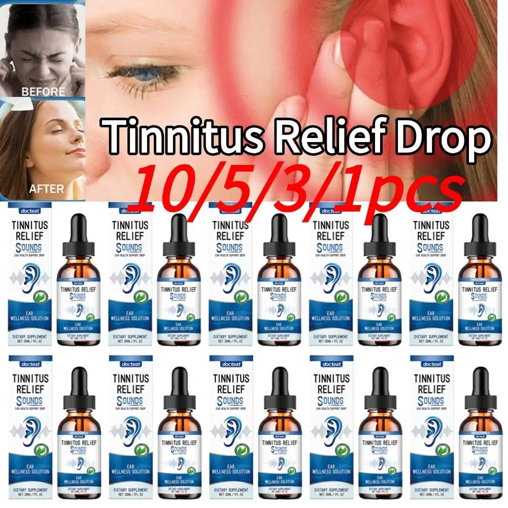 

10/5/3/1pcs Herbal Tinnitus Relief Drops Improve Hearing Loss Soothe Ear Ringing Swelling Prevent Inflammation Deafness Ear Drop