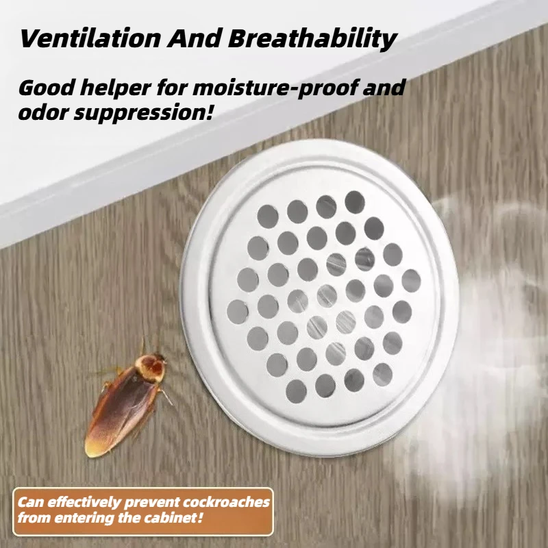 304 stainless steel cabinet heat dissipation wardrobe ventilation cover, anti-corrosion and rust proof, circular home decoration