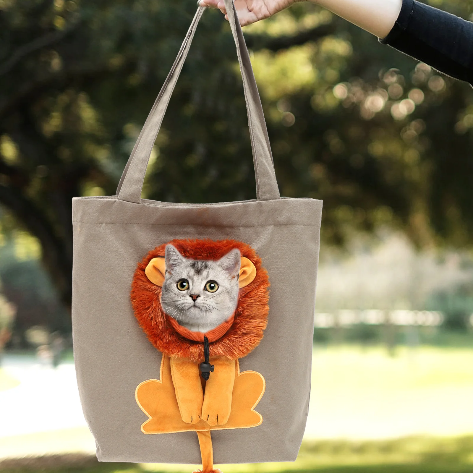 

3D Lion Pet Canvas Shoulder Bag Adjustable Circumference 37cm Lightweight Exquisite Workmanship Widened Thickened Straps