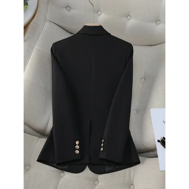 Blazer feminino de seios únicos, manga comprida, jaqueta formal feminina, roupa de trabalho de negócios, preto, cáqui, bege, verde, outono, inverno