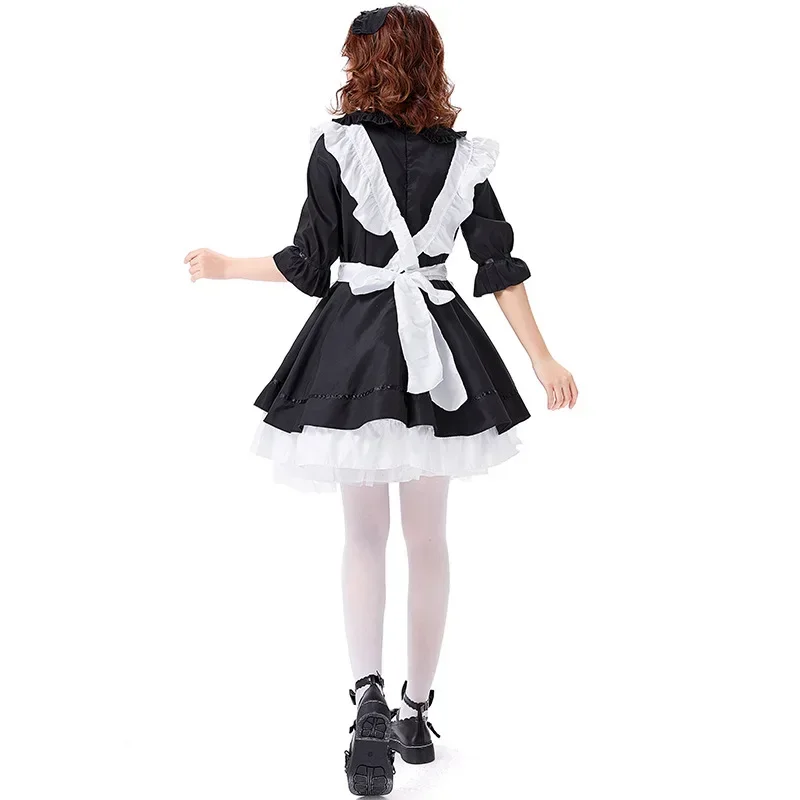 Leuke Lolita Meid Jurk Kostuums Cosplay Pak Voor Meisjes Vrouw Serveerster Meid Party Podiumkostuums