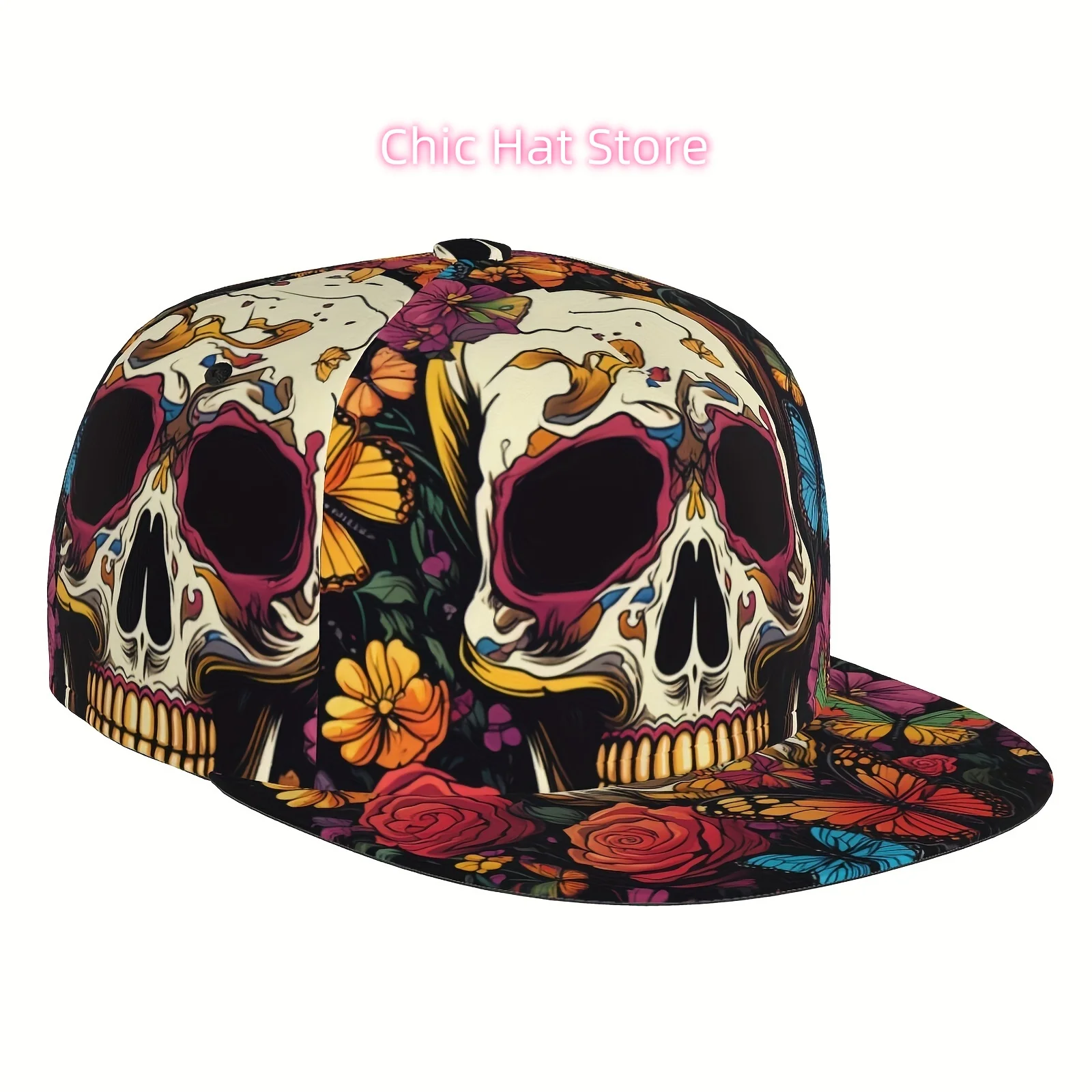 Skull & Rose Adjustable Baseball Cap - Breathable, Lightweight Dad Hat for Men & Women | Perfect for Running, Workouts & Outdoor