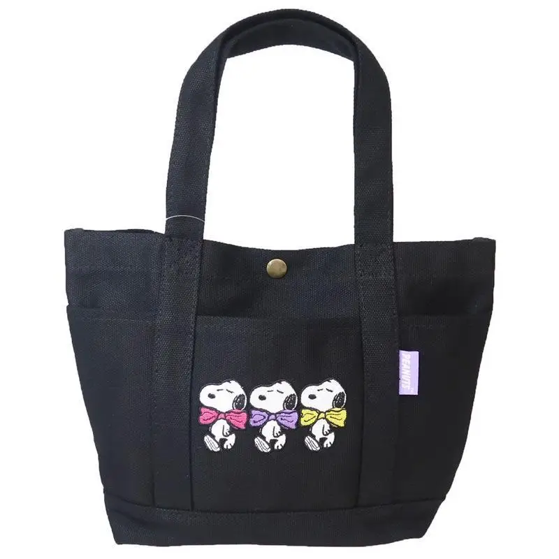 Snoopy Canvas Bag New Style Thickened Cartoon Exquisite Embroidery Handbag Lunch Bag Portable Storage Tote Bag for Daily Shoppin