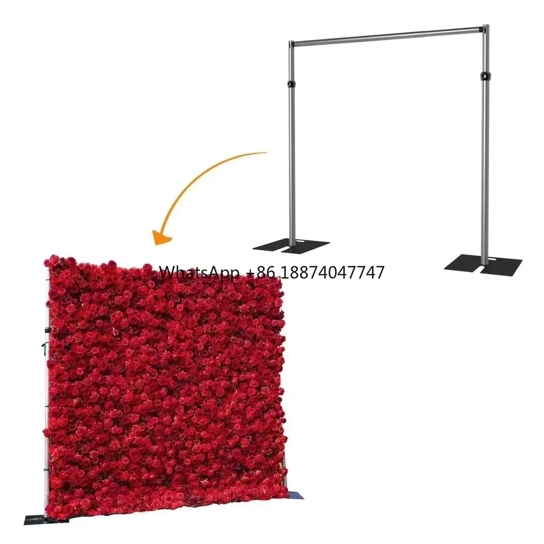 

High Quality Single Crossbar 3 x 3 m Silver Iron Aluminium Mental Wedding Backdrop Flower Stands For Wedding Party Decorations