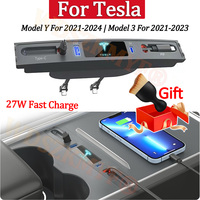 for Tesla USB Hub, with Retractable Cables is Necessary Tesla Model Y 2024/2023/2022/2021 & Model 3 2023/2022/2021 Accessories