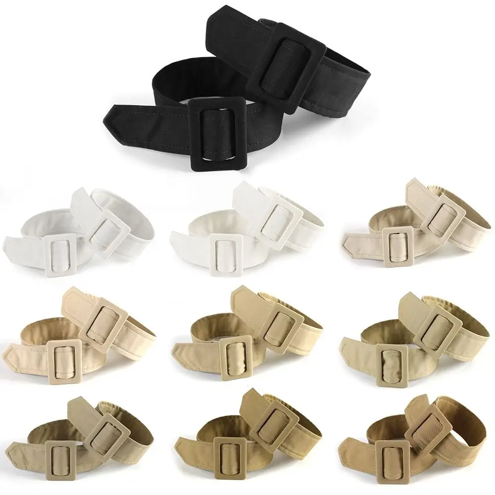 

1pair Quality Solid Color Sleeve Band Adjustable Buckle Replacement Sleeve Belt All-match Coat Decorative Belt Men