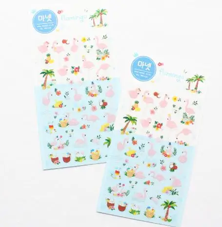 Manet Echte Koreaanse Import Flamingo Vakantie Decoratieve Stickers Stickers Scrapbooking Diy Decoratie Dagboek Stickers