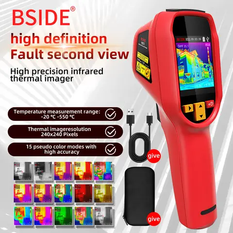 BSIDE New Thermal Imager Handheld Thermometer -20~550C 15 Disc PC Analysis Software Water Leak & Floor Heating Detection