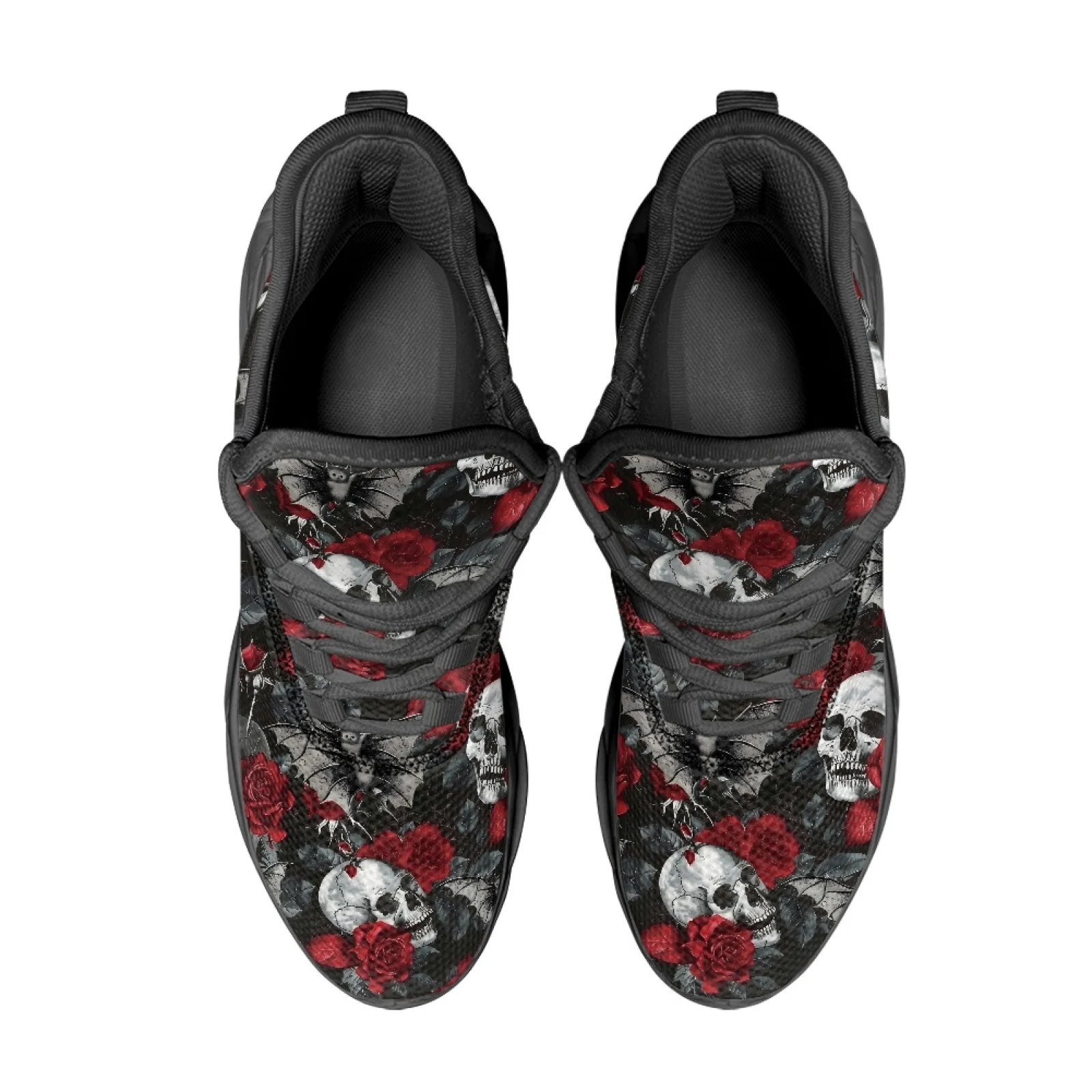 PENSTROLL Skull, Roses, Bats Breathable Fashion Sneakers for Sports Mesh & EVA Tennis Running Shoes Mens Running Sneaker