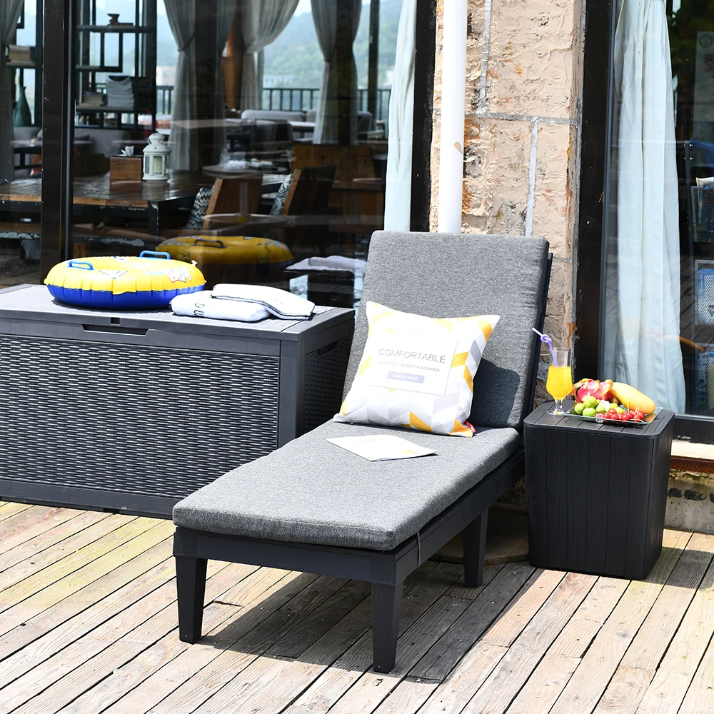 Luxury Outdoor Chaise Lounge Sun Lounger Bed With 3cm Cushion, Turkey Style view 2