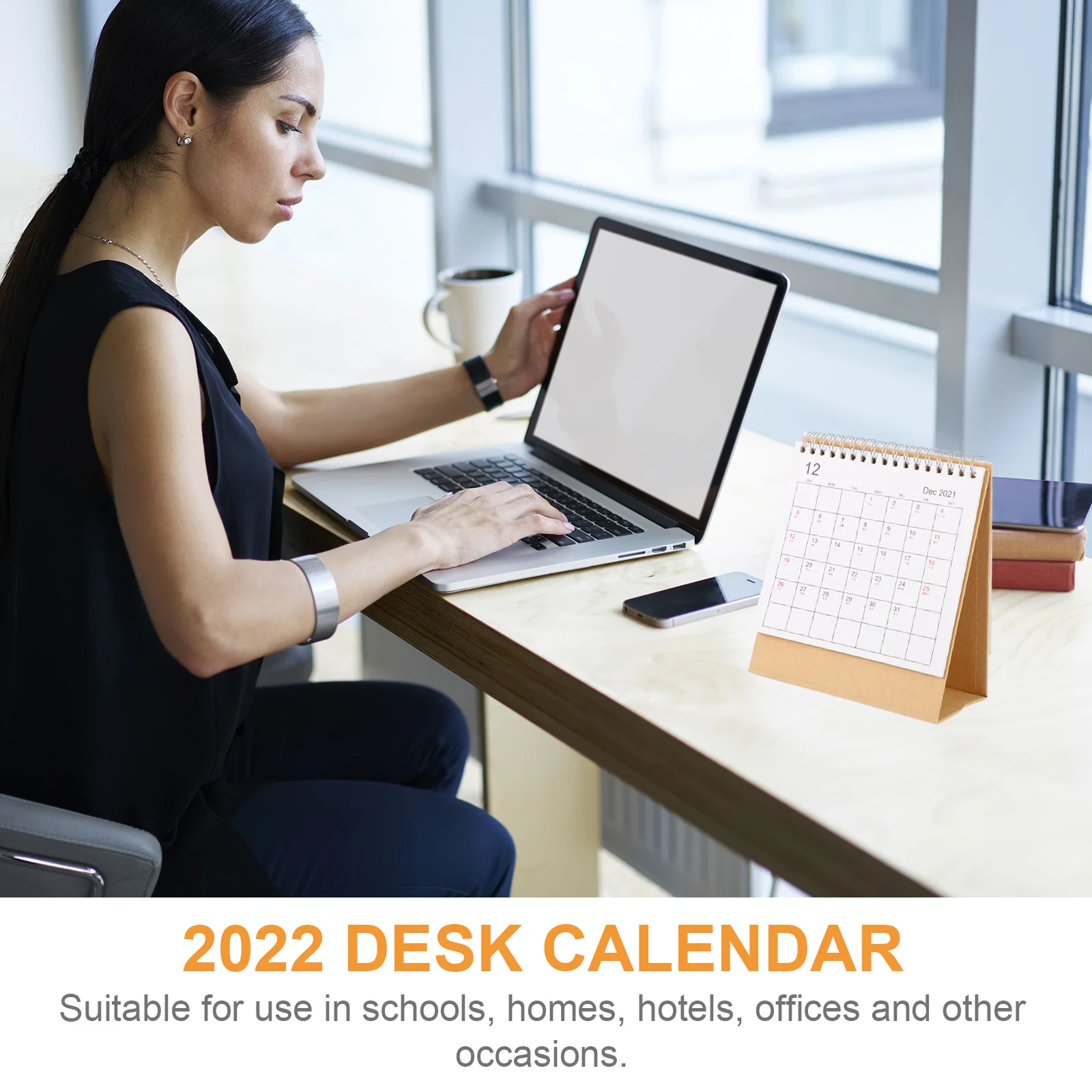 

2023 Simple Style Desktop Coil Calendar Paper Organizer Office Home Planner Table Calendar Decor Foldable Large Date