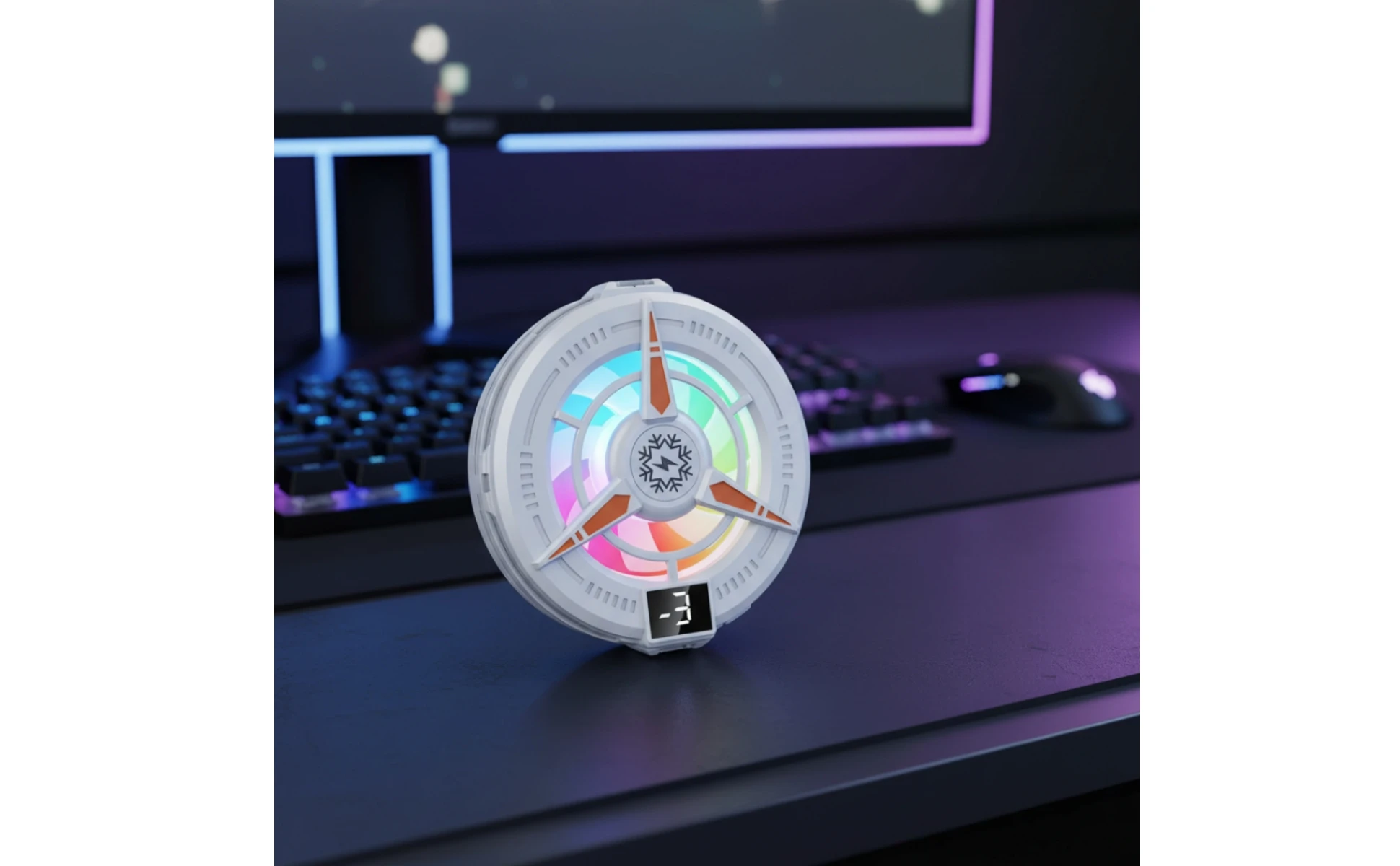Adhesive Phone Cooler with Clip Adjustable Phone Cooler with Adhesive Mount Portable Compact for Gamers, Mobile Gaming