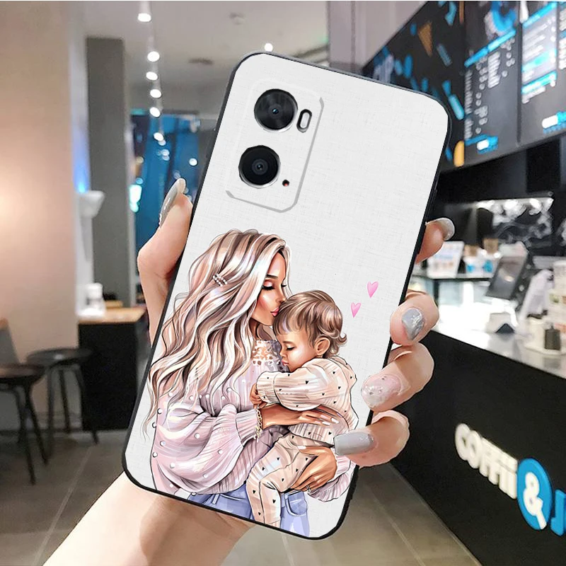 Mother Mom Daughter Son Phone Case for OPPO A77 A57 A57S A78 A96 A91 A54 A74 A94 A73 A52 A53A53S A15 A16 A17 Funda