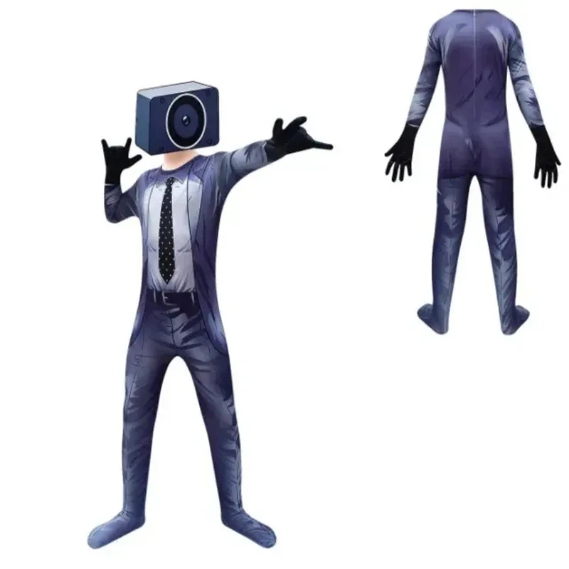 Anime Skibidi Toilet Cosplay Audio Man Camera Man Tv Man Costume Jumpsuit Mask Full Set Halloween Party Men Adult