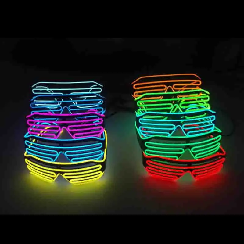 وصول جديد بارد المرحلة ارتداء نظارات مضيئة متوهجة مصراع نظارات النيون وامض نظارات للرجال النساء أزياء الرقص الدعائم