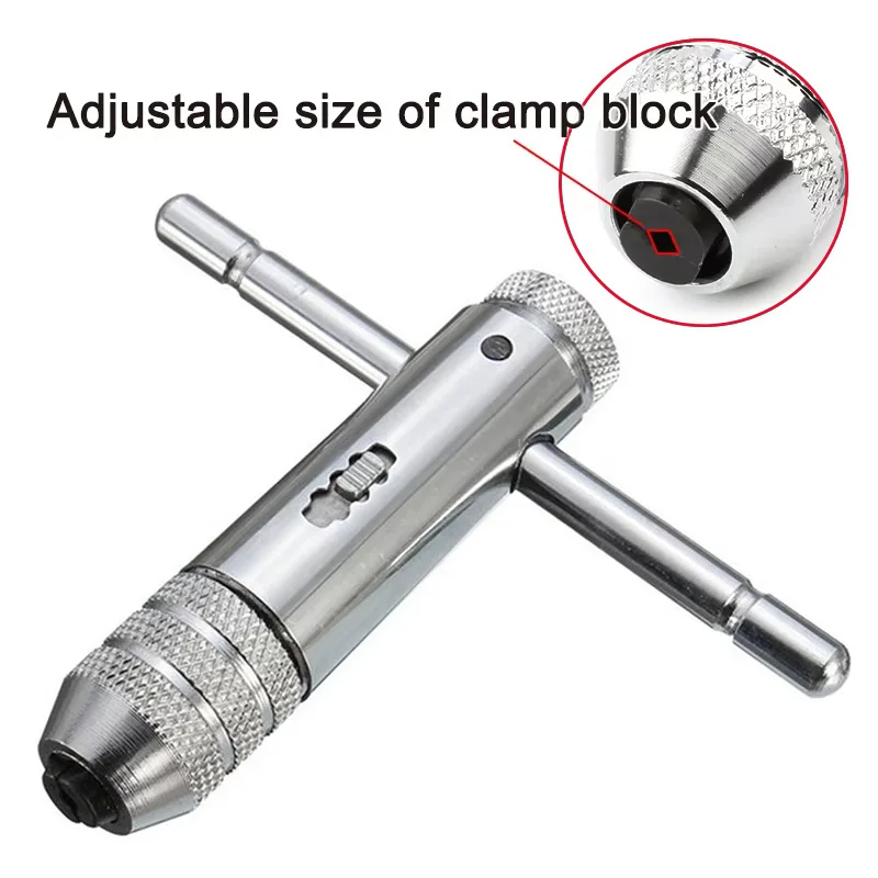 Adjustable M3-M8 T-Handle Ratchet Tap Holder Wrench Tap Wrench Drill Set Hand Tapping Tools Screw Thread Tap Drill Bit view 5